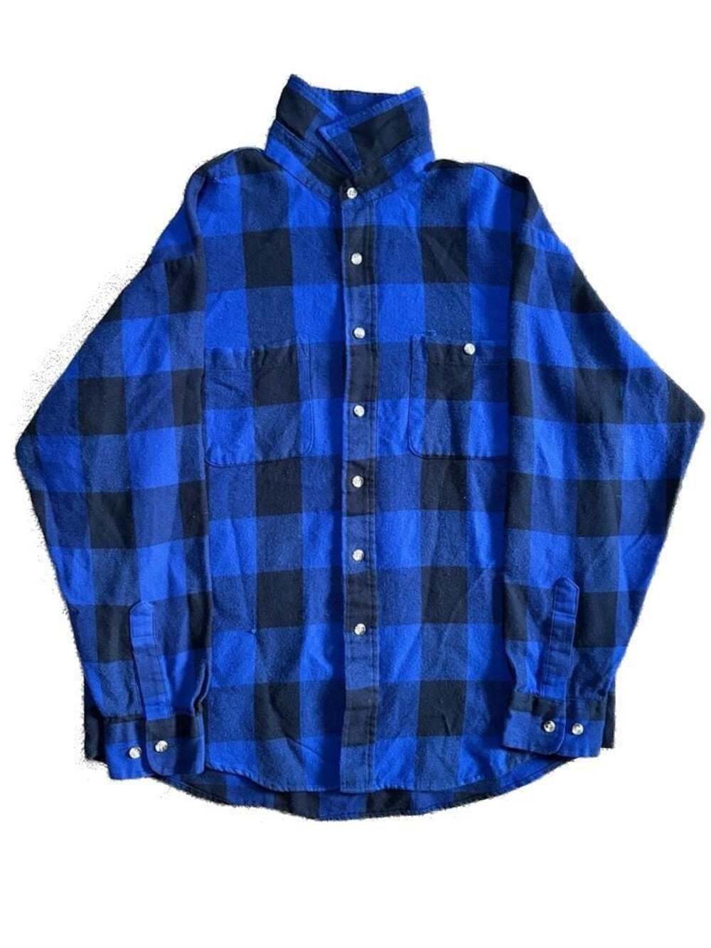 Windridge Men's Blue Plaid Flannel Button-Up Shirt